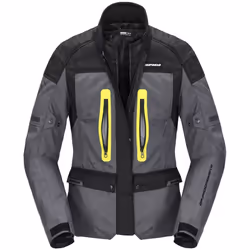 Spidi Traveler 3 H2Out Veste textile de moto pour dames, noir-gris-jaune, taille XL pour Femmes