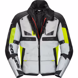 Spidi Crossmaster Veste textile de moto, blanc-jaune, taille XL pour Hommes