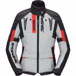 Spidi Crossmaster Veste textile de moto, noir-gris-rouge, taille L pour Femmes