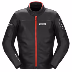 Spidi Genesis Veste en cuir de moto, noir-rouge, taille 46 pour Hommes