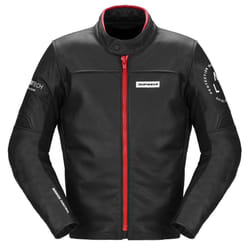Spidi Genesis Veste en cuir de moto, noir-rouge, taille 50 pour Hommes