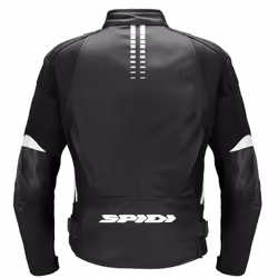 Spidi NKD-1 Veste en cuir de moto, noir-blanc, taille 46 pour Hommes
