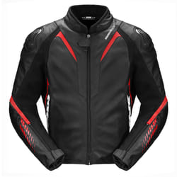 Spidi NKD-1 Veste en cuir de moto, noir-rouge, taille 48 pour Hommes