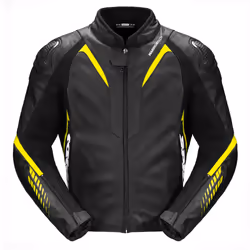Spidi NKD-1 Veste en cuir de moto, noir-jaune, taille 48 pour Hommes