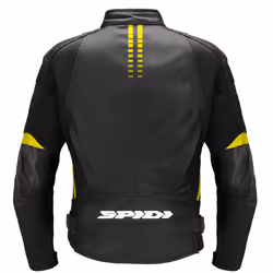 Spidi NKD-1 Veste en cuir de moto, noir-jaune, taille 48 pour Hommes