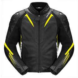 Spidi NKD-1 Veste en cuir de moto, noir-jaune, taille 50 pour Hommes