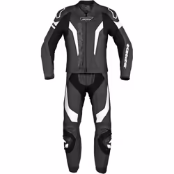 Spidi Laser Touring Costume en cuir de moto deux pièces, noir-blanc, taille 48 pour Hommes