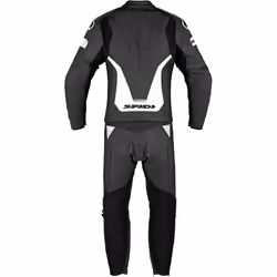 Spidi Laser Touring Costume en cuir de moto deux pièces, noir-blanc, taille 48 pour Hommes
