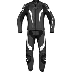 Spidi Laser Touring Costume en cuir de moto deux pièces, noir-blanc, taille 52 pour Hommes