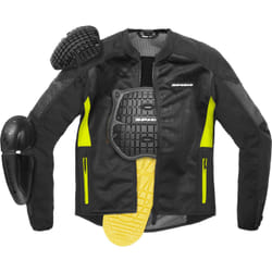 Spidi Super Net Blouson de moto, noir-jaune, taille M pour Hommes