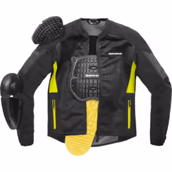 Spidi Super Net Blouson de moto, noir-jaune, taille 2XL pour Hommes