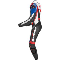 Spidi DP-Progressive Perforated Pro Combinaison en cuir de moto une pièce, noir-rouge-bleu, taille 52