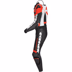 Spidi DP-Progressive Touring Costume deux pièces en cuir de moto, noir-rouge, taille 52 pour Hommes