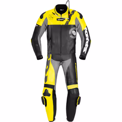 Spidi DP-Progressive Touring Costume deux pièces en cuir de moto, noir-jaune, taille 54 pour Hommes
