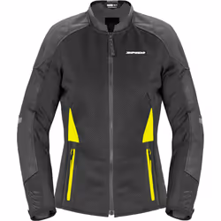 Spidi Super Net Veste textile de moto pour femmes, noir-jaune, taille M