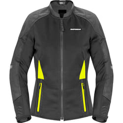 Spidi Super Net Veste textile de moto pour femmes, noir-jaune, taille L