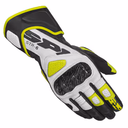 Spidi STR-6 Gants de moto, noir-blanc-jaune, taille 3XL pour Hommes
