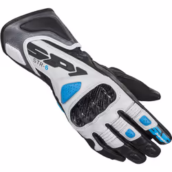 Spidi STR-6 Gants de moto pour dames, noir-blanc-bleu, taille XS pour Femmes