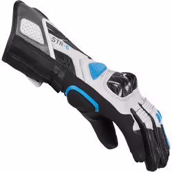 Spidi STR-6 Gants de moto pour dames, noir-blanc-bleu, taille XL pour Femmes