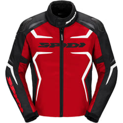 Spidi Race-Evo H2Out Veste textile de moto, noir-blanc-rouge, taille M pour Hommes