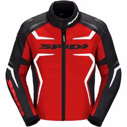 Spidi Race-Evo H2Out Veste textile de moto, noir-blanc-rouge, taille XL pour Hommes