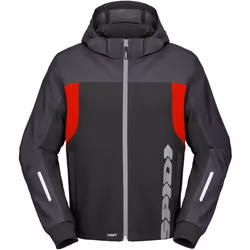 Spidi H2Out II Sweat à capuche de moto imperméable, noir-rouge, taille L pour Hommes