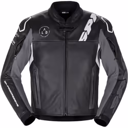 Spidi DP Progressive Blouson en cuir de moto, noir-blanc, taille 50 pour Hommes
