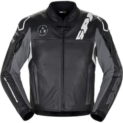 Spidi DP Progressive Blouson en cuir de moto, noir-blanc, taille 50 pour Hommes