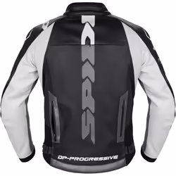 Spidi DP Progressive Blouson en cuir de moto, noir-blanc, taille 50 pour Hommes