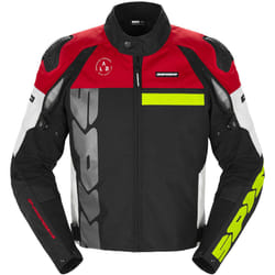 Spidi Progressive Tex Veste textile de moto perforée, blanc-rouge, taille XL pour Hommes
