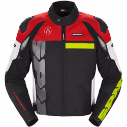 Spidi Progressive Tex Veste textile de moto perforée, blanc-rouge, taille 2XL pour Hommes