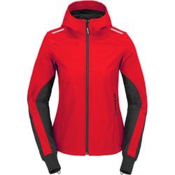 Spidi Armor Light Sweat à capuche de moto pour femmes, noir-rouge, taille M