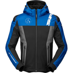 Spidi Warrior Sweat à capuche moto, noir-bleu, taille M pour Hommes