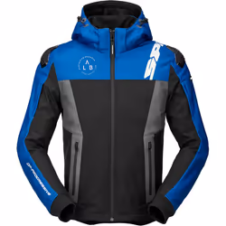 Spidi Warrior Sweat à capuche moto, noir-bleu, taille 2XL pour Hommes