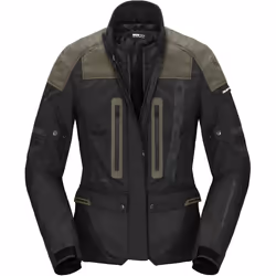 Spidi Traveler 3 Evo H2Out veste textile de moto pour dames imperméable à l’eau, noir-vert, taille L pour Femmes