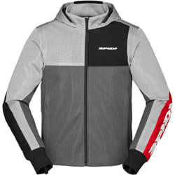 Spidi Net Sweat à capuche moto, noir-gris-rouge, taille S pour Hommes