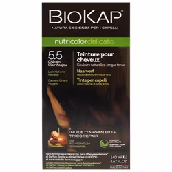 Coloration permanente - Biokap - Nutricolor Delicato 5.5 - Châtain Clair Acajou - Sans ammoniaque - 140ml