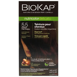 Coloration permanente - Biokap - Nutricolor Delicato 5.5 - Châtain Clair Acajou - Sans ammoniaque - 140ml