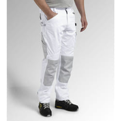 Pantalon de travail Diadora easywork light performance taille m blanc avec genouillères et poches à outils