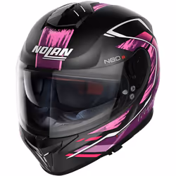 Nolan N80-8 Thunderbolt N-Com Casque, noir-rose, taille XS pour Hommes