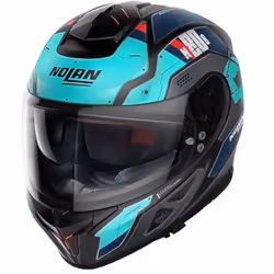 Nolan N80-8 Starscream N-Com Casque, noir-bleu, taille L pour Hommes