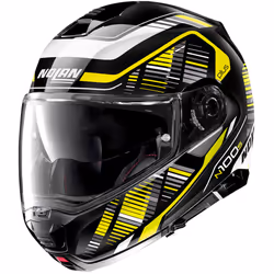 Nolan N100-5 Plus Starboard N-Com Casque, noir-blanc-jaune, taille S pour Hommes