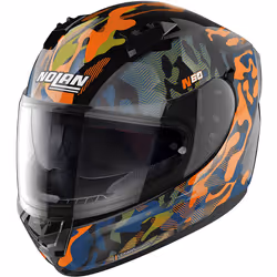 Nolan N60-6 Foxtrot Casque, noir-orange, taille L pour Hommes