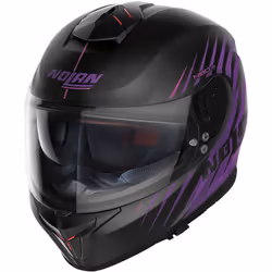 Nolan N80-8 Kosmos N-Com Casque, noir-pourpre, taille S pour Hommes