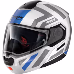 Nolan N90-3 Laneway N-Com Casque, blanc-bleu, taille L pour Hommes
