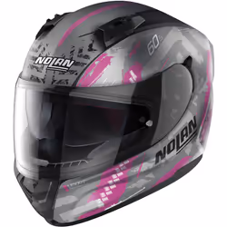 Nolan N60-6 Wheelspin Casque, gris-rose, taille S pour Hommes