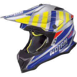 Nolan N53 Cliffjumper Casque de motocross, gris-bleu, taille XS pour Hommes