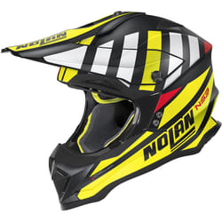 Nolan N53 Cliffjumper Casque de motocross, noir-blanc-jaune, taille XL pour Hommes
