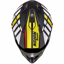 Nolan N53 Cliffjumper Casque de motocross, noir-blanc-jaune, taille XL pour Hommes