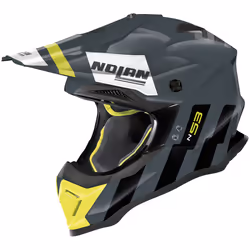 Nolan N53 Spakler Casque de motocross, gris-jaune, taille M pour Hommes